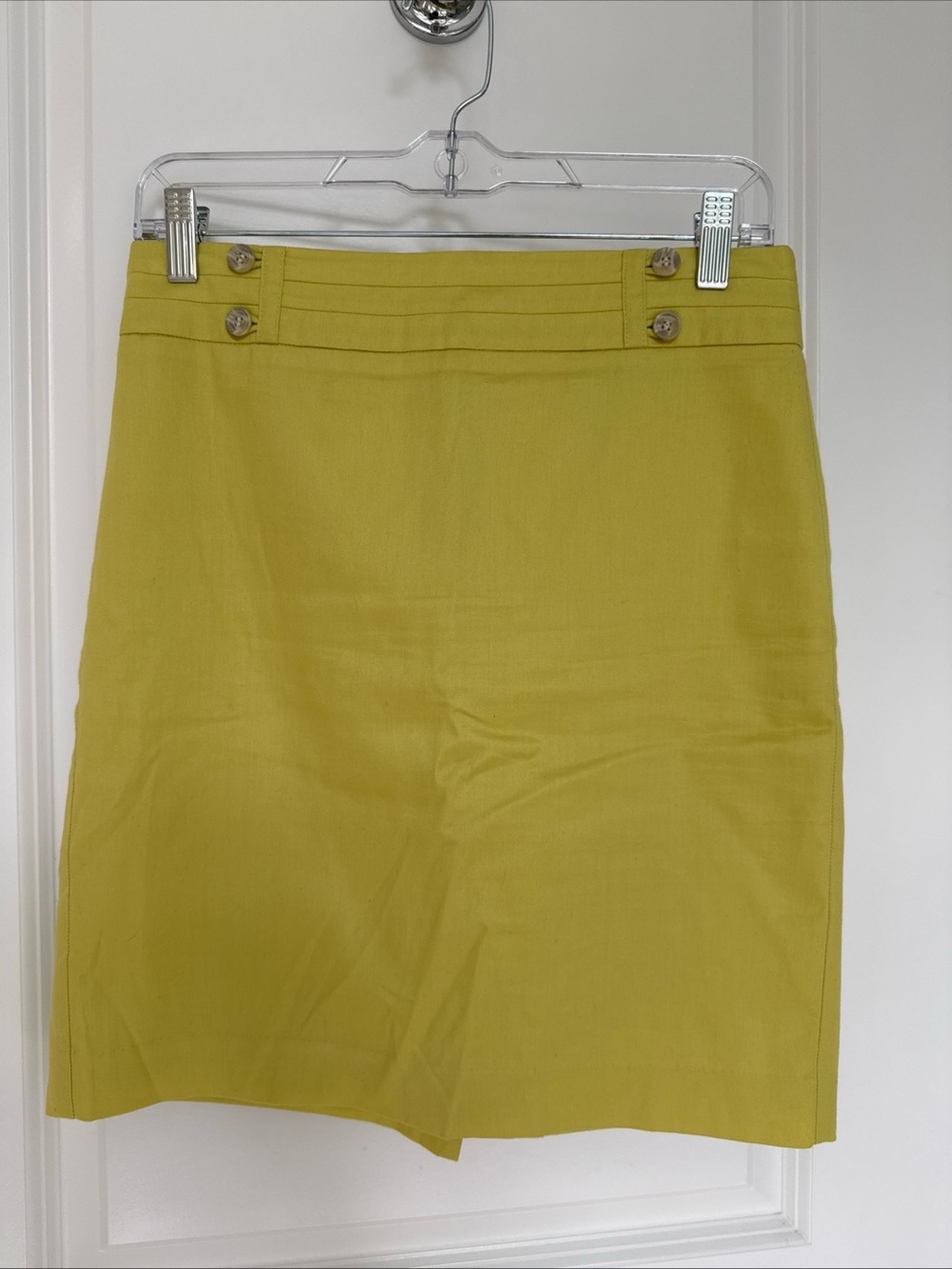 Ann Taylor Loft Yellow Tailored Cotton Skirt
